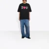 Erkek Balenciaga SS21 Love Kısa Kollu Siyah 612966TJVL51070