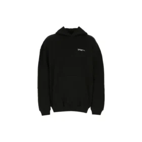 Erkek Balenciaga SS21 Pamuklu Büyük Kapüşonlu Uzun Kollu Siyah 620973TKV871070
