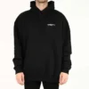 Erkek Balenciaga SS21 Pamuklu Büyük Kapüşonlu Uzun Kollu Siyah 620973TKV871070