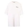 Erkek Balenciaga SS21 Pamuklu Logo Yuvarlak Yaka Kısa Kollu Beyaz 641655TJV879040