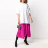 Erkek Balenciaga SS21 Pamuklu Logo Yuvarlak Yaka Kısa Kollu Beyaz 641655TJV879040