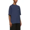 Erkek Balenciaga SS21 Retro Kısa Kollu Mavi 612966TJV874866