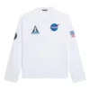 Erkek Balenciaga x NASA Crossover Uzay Desenli Uzun Kollu Yuvarlak Yaka Beyaz 662496TKVD79040