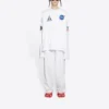 Erkek Balenciaga x NASA Crossover Uzay Desenli Uzun Kollu Yuvarlak Yaka Beyaz 662496TKVD79040