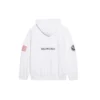 Erkek Balenciaga x NASA FW21 Crossover Logo Pamuklu Klasik Kapüşonlu Bol Uzun Kollu Beyaz 651799TKVD89040