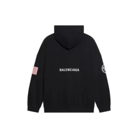 Erkek Balenciaga x NASA FW21 Crossover Logo Pamuklu Klasik Kapüşonlu Bol Uzun Kollu Siyah 651799TKVD81070 Erkek Balenciaga x NASA FW21 Crossover Logo Pamuklu Klasik Kapüşonlu Bol Uzun Kollu Siyah 651799TKVD81070