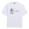 Erkek Balenciaga x WFP 1. Nesil Çapraz Baskılı Logo Yuvarlak Yaka Kazak Kısa Kollu Gri 612966THV841167