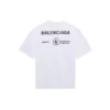 Erkek Balenciaga x WFP 1. Nesil Çapraz Baskılı Logo Yuvarlak Yaka Kazak Kısa Kollu Gri 612966THV841167