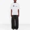 Erkek Balenciaga x WFP 1. Nesil Çapraz Baskılı Logo Yuvarlak Yaka Kazak Kısa Kollu Gri 612966THV841167