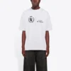 Erkek Balenciaga x WFP 1. Nesil Çapraz Baskılı Logo Yuvarlak Yaka Kazak Kısa Kollu Gri 612966THV841167