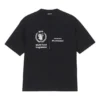 Erkek Balenciaga x WFP 1. Nesil Çapraz Baskılı Logo Yuvarlak Yaka Kazak Kısa Kollu Siyah 612966THV841000