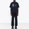 Erkek Balenciaga x WFP 1. Nesil Çapraz Baskılı Logo Yuvarlak Yaka Kazak Kısa Kollu Siyah 612966THV841000