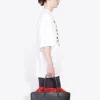 Erkek Balenciaga Yazılı Yuvarlak Yaka Kazak, Kısa Kollu, Beyaz 641614TJVI39040