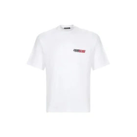Erkek Balenciaga Yuvarlak Yaka Kısa Kollu Beyaz 612966TIVD19000