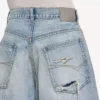 Erkekler için ağartılmış açık mavi renkli, ütü gerektirmeyen Denim şort Erkekler için ağartılmış açık mavi renkli, ütü gerektirmeyen Denim şort