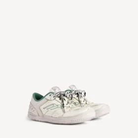 Erkekler için bej/yeşil renkli, orta derecede eskitilmiş Hamptons sneaker’ı