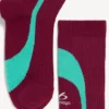 Erkekler için bordo/aqua renkli teknik çoraplar