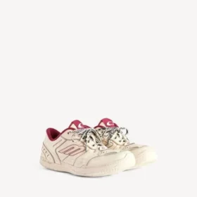 Erkekler için Hamptons orta derecede eskitilmiş sneaker’lar, kirli beyaz/kırmızı