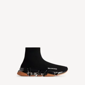 Erkekler için siyah/turuncu renkli, Speed 2.0 tam şeffaf tabanlı geri dönüştürülmüş örgü Sneaker’lar