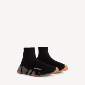 Erkekler için siyah/turuncu renkli, Speed 2.0 tam şeffaf tabanlı geri dönüştürülmüş örgü Sneaker’lar