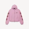 Eski pembe renkli, kadınlar için Balenciaga Sacra Cœur orta kesim fermuarlı kapüşonlu kapüşonlular Eski pembe renkli, kadınlar için Balenciaga Sacra Cœur orta kesim fermuarlı kapüşonlu kapüşonlular