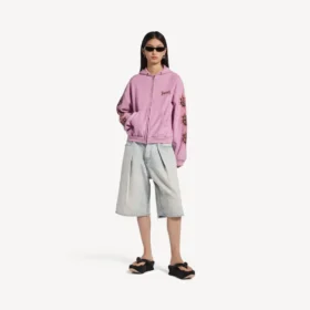 Eski pembe renkli, kadınlar için Balenciaga Sacra Cœur orta kesim fermuarlı kapüşonlu kapüşonlular Eski pembe renkli, kadınlar için Balenciaga Sacra Cœur orta kesim fermuarlı kapüşonlu kapüşonlular