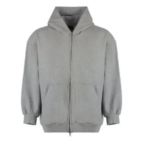 Eskitilmiş Pamuklu Jersey Fermuarlı Kapüşonlu Kapüşonlular “Grey” 744454TOVV91241 Eskitilmiş Pamuklu Jersey Fermuarlı Kapüşonlu Kapüşonlular “Grey” 744454TOVV91241