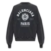 Est. 1917 Üniversite Logolu Baskılı Bisiklet Yaka Sweatshirt “Yıkanmış Siyah” 697869TMV991000