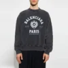 Est. 1917 Üniversite Logolu Baskılı Bisiklet Yaka Sweatshirt “Yıkanmış Siyah” 697869TMV991000