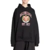 Est. 1917 Üniversite Logolu Baskılı Kapüşonlu Sweatshirt Geniş Kesim “Siyah” 675003TLV901076