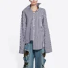 FW21 Çizgili Uzun Kollu Gömlek Koyu Mavi 663034TIM368502