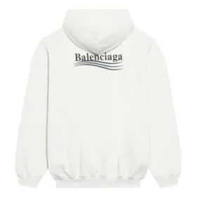 FW21 Political Campaign Baskılı Kapüşonlular Sweatshirt Beyaz 578135TKVI99084
