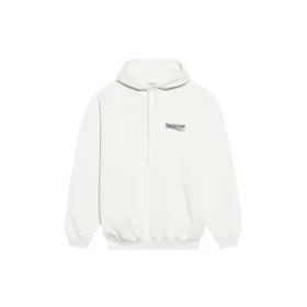 FW21 Political Campaign Baskılı Kapüşonlular Sweatshirt Beyaz 578135TKVI99084