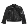 FW23 Dekonstrüktif Fermuarlı Ceket “Siyah Yumuşak Buffalo Derisi” 768749TMS031000