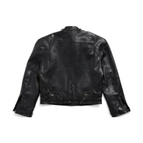 FW23 Dekonstrüktif Fermuarlı Ceket “Siyah Yumuşak Buffalo Derisi” 768749TMS031000