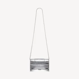Gümüş renkli, zincirli Hourglass kadın cüzdanı