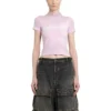 Gotik Stil Dar Kesim Tişört “Açık Pembe” 788246TQVJ55708