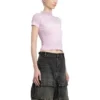Gotik Stil Dar Kesim Tişört “Açık Pembe” 788246TQVJ55708