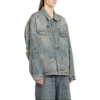 Grafiti Desenli Denim Ceket “Açık Mavi” 721708TOW664036