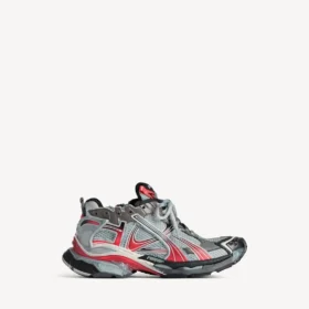 Gri/kırmızı/siyah renkli erkek gradyan Runner sneaker’ı