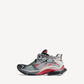 Gri/kırmızı/siyah renkli erkek gradyan Runner sneaker’ı