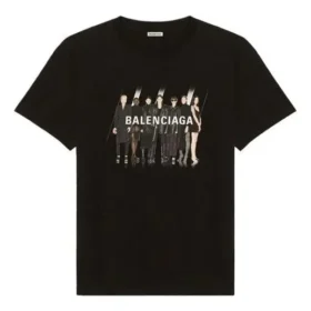 Grup Portresi Baskılı Logo Retro Bol Kesim Kısa Kollu Unisex Siyah 612966TIVA11000