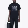 Grup Portresi Baskılı Logo Retro Bol Kesim Kısa Kollu Unisex Siyah 612966TIVA11000