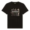 Grup Portresi Baskılı Logo Retro Kısa Kollu Unisex Siyah 612965TIVA11000