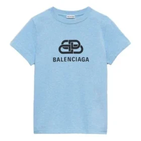 Göğüs Kısmında Logo Baskılı Alfabe Desenli Bol Kesim Kısa Kollu Açık Mavi 578133TGV755840