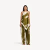 Haki renkli, fırça izli kadın atkı üstü Haki renkli, fırça izli kadın atkı üstü