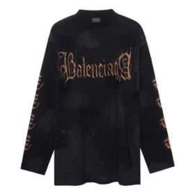 Heavy Metal Uzun Kollu Tişört Oversized Kesim “Black Faded” 739783TOVE11055