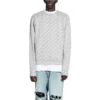 Her Yeri Logo ile Kaplı Bisiklet Yaka Kazak “Açık Gri Beyaz” 702952T32331461