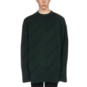 Her Yeri Logo ile Süslenmiş Yün Örgü Kazak “Dark Green” 657400T15673050 Her Yeri Logo ile Süslenmiş Yün Örgü Kazak “Dark Green” 657400T15673050
