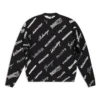 Her Yüzünde Logo Baskılı Bisiklet Yaka Sweatshirt “Siyah Beyaz” 724858T16651070